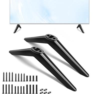 Imagem de Suporte de TV para Element Roku TV Legs, para Element 300/400/450 Series, pernas de suporte de TV para elemento 24 32 43 50 55 58 165 cm, meça a distância entre os dois furos inferiores