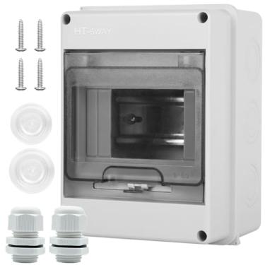 Imagem de XINYIELE caixa de proteção de distribuição à prova d'água, caixa elétrica do disjuntor de plástico abs e tampa transparente ip65, para disjuntor de parede interna e externa (HT-5way)