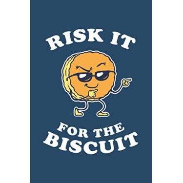 Imagem de Risk It For The Biscuit: Notebook & Journal - Funny Chicken Gravy Journal, Blank & Lined Notebook, Cool Biscuit With Sunglasses Finger Guns Composition Book, School, College Or Office Gag Gift
