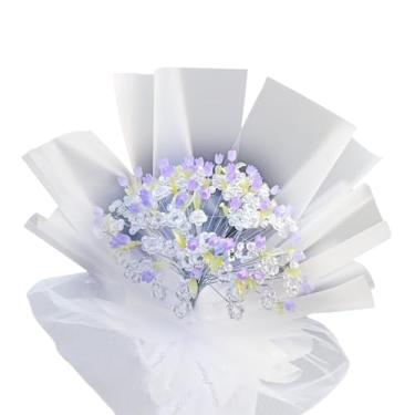 Imagem de Bothyi Kit de buquê de tulipas artificiais, faça você mesmo, presente de buquê de mesa, ornamento de flores, artesanato, arranjo floral para primavera, Roxo