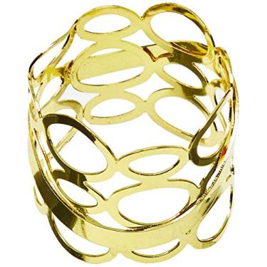 Imagem de Mimo Style Anel de Guardanapo Espanha Dourado Arredondado, Perfeito para Todas as Ocasiões, Feito de Aço Carbono. Sofisticado, Moderno e Elegante. Para sua Mesa de Jantar, Surpreenda Sua Visita