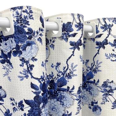 Imagem de Cortina Branca Piquet Floral 4,00x2,50 Porta Balcão Privacidade