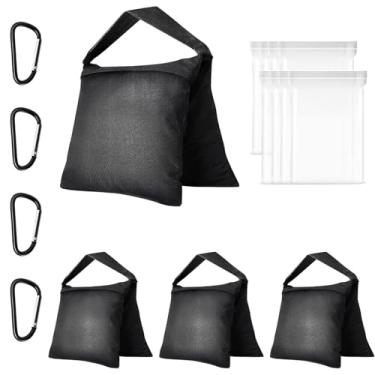 Imagem de Emart Saco de areia resistente para estúdio fotográfico com design de alforje para fotografia, suporte de luz, tripé, pátio ao ar livre, esportes, conjuntos de fotos, conjuntos de