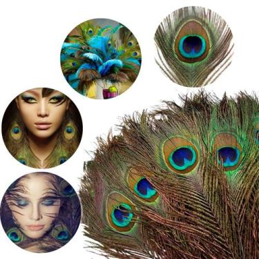 Imagem de Penas De Pavão Para Artesanato E Decoração 25-30cm 20 Unidades - WyFea