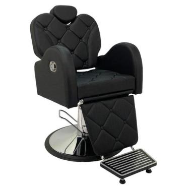 Imagem de Poltrona Cadeira Maquiagem Amanhecer - BM Móveis, Preto Acetinado