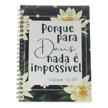 Imagem de Caderno Capa Dura Universitário 1 Matéria Para Deus nada é Impossível 