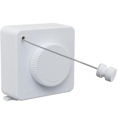 Imagem de Varal retrátil não caído para uso interno e externo, linha de secagem 4,8 m/15,75 pés, parafuso/montagem adesiva, portátil, retrátil, roupas penduradas, corda de arame, economia de espaço para deck de