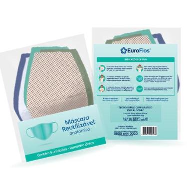 Imagem de Máscara Reutilizável Anatômica 21x13,5cm - Pacote com 5 Cores Sortidas