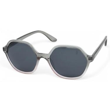 Imagem de Óculos de Sol Polo London Club, design redondo Oversized Lente Proteção UV400 - Kit contém Case Couro ECO (Rosa fumê)