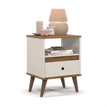 Imagem de Mesa de Cabeceira Quarto Mesinha Apoio Lateral Cama Box Casal Estilo N