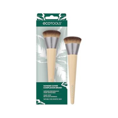 Imagem de EcoTools Wonder Cover Pincel de pele, pincel de maquiagem para aplicação e mistura impecáveis, base de cobertura total, ecológico, cerdas sintéticas, livre de crueldade, 1 unidade