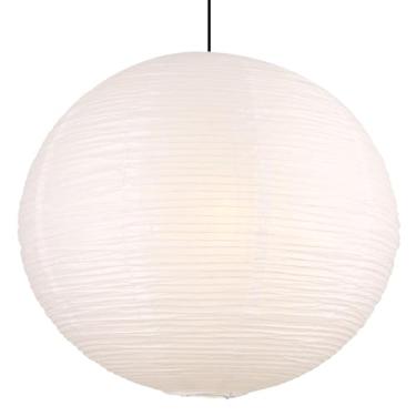 Imagem de Abajur de papel branco, 50,8 cm x 50,8 cm grande lanterna de papel pingente abajur, abajur redondo para decoração de casa, abajur dobrável