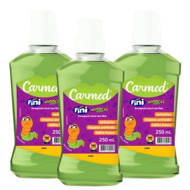 Imagem de Kit 3 und Enxaguante Bucal Carmed Fini Minhoca 250 ml - Cimed