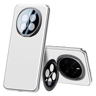 Imagem de FWYANZH Capa de couro para Honor Magic 7 Pro/7, capa de proteção total para lente da câmera, suporte com função fina, à prova de choque, capa rígida, branca, 7