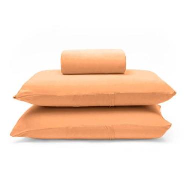 Imagem de Roupa de Cama Lisa Com Elástico Clean Toque Suave - Charme do Lar, Beg