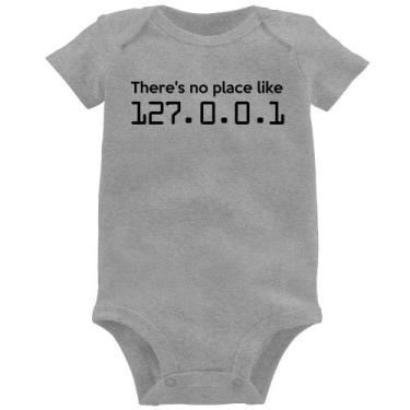 Imagem de Body Bebê There's no place like 127.0.0.1 - Foca na Moda, Cinza, P