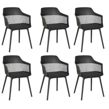 Imagem de Conjunto 6 Cadeiras Montreal Marcela estofada Movescan Preta