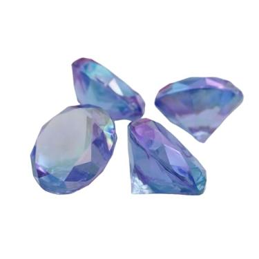 Imagem de Allstarco 4PCS 60mm Blue Sapphire AB Extra Large Acrylic Diamond Confetti AB Coating for Table Scatter Wedding Decorations Vase Fillers Individually Wrapped