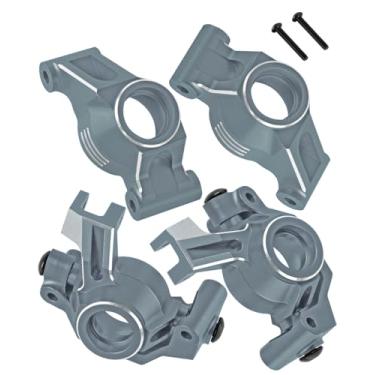 Imagem de BRCatWPark Bloco de rodízio de alumínio, blocos de direção, suportes de eixo traseiro atualiza a peça para 1/10 WideMaxx, 1/8 6S Max, bloco de direção RC com rolamentos, titânio