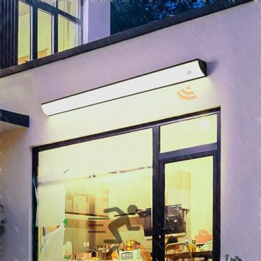 Imagem de Luminária de parede externa à prova d'água IP65 com sensor de movimento, arandelas de parede LED para pátio, luz de parede preta para decoração externa, acrílico para cima/baixo, iluminação