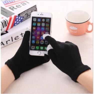 Imagem de Luva de Lã Touch Screen Grossa Unissex Inverno - TOUCH GLOVES, Preto