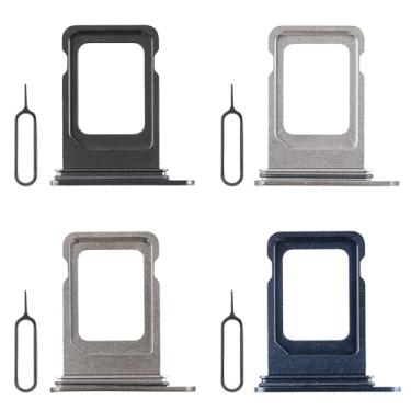 Imagem de Risidamoy Substituição para iPhone 15 Pro 15 Pro Max 4 cores da bandeja do cartão SIM (versão SIM único) Substituir com pino de ejeção aberto Modelo: A2848 A2849 (preto branco azul natural titânio)
