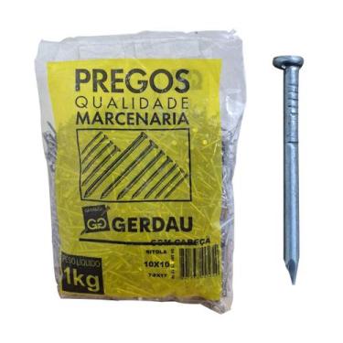 Imagem de Prego Com Cabeça 10x10 1Kg De Ferro Para Ripa E Concreto - Gerdau