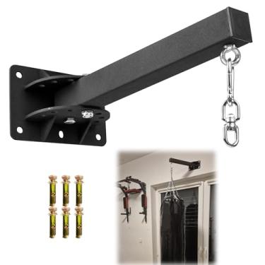 Imagem de YZZHAJ Suporte de parede para bolsa pesada, cabide para saco de boxe, suporte de bolsa resistente, gancho giratório de 360° para boxe, Muay Thai e MMA Training Home Gym (7 posições ajustáveis)