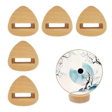 Imagem de GeryVtee Suporte Para Bastidor De Bordado Com 6 Peças - Exposição Base Madeira Acessórios Ponto Cruz (Triângulo)