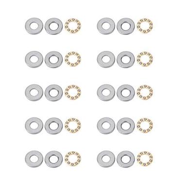 Imagem de Rolamentos de pressão de 10 peças, conjunto de rolamentos de aço plano de alta precisão, rolamento de esferas de pressão para manutenção de fabricação de máquinas (F10-18M 10 * 18 * 5,5mm)
