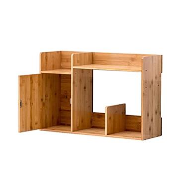 Imagem de FTOQWZXV Estante de livros de mesa, estante de livros, pequena estante, escritório, documentos, revistas, quarto, estante com porta, 40 cm de altura para escritório e casa ()