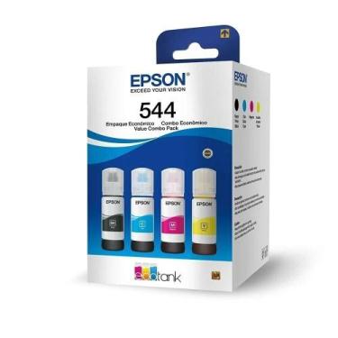 Imagem de  Pack 04 Refil de tintas  T544 Para impressora Colorida L3150, L3110, 
