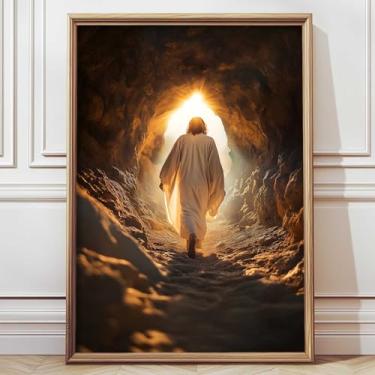 Imagem de Pinturas de Jesus Luz Divina Imagens Espirituais Decoração de Parede Cristã Arte de Parede Pinturas Religiosas Modernas Imagens Jesus Deixa o Túmulo Arte Religiosa Arte Deus Cartazes para Quarto 40 x