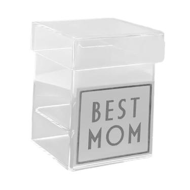 Imagem de Fancyes Vaso de flor de flor de acrílico transparente portátil à prova de poeira com tampa de buquê de flores para o presente de aniversário de aniversários, 10cm