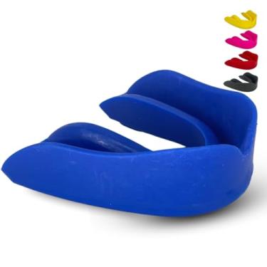 Imagem de Protetor Bucal Poker Artes Marciais Luta Boxe Karate MMA Muay Thai Profissional Moldável Jiu Jitsu Masculino Feminino Premium Resistente Confortável (Azul)