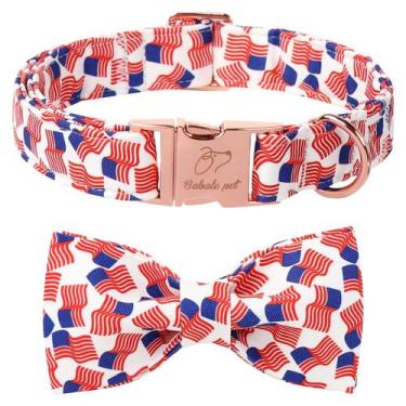 Imagem de Coleira para cães Babole Pet American Flag com gravata borboleta 4 de 