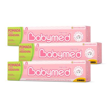Imagem de Kit com 3 Babymed Pomada Rosa 45g cada