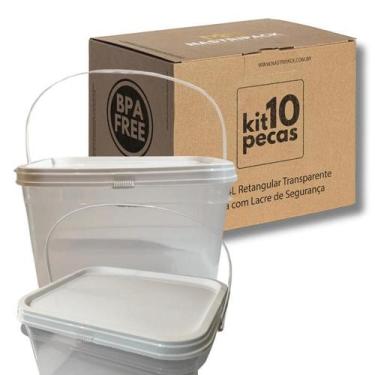 Imagem de Balde Pernambuco Transparente 2.4L-Kit 10 Pçs - Nastripack