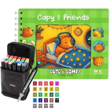 Imagem de Kit Completo Para Colorir Livro Estilo Bobbie Goods Capivaras Capa Dur