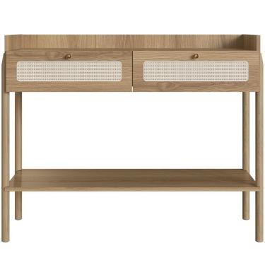 Imagem de Aparador Para Sala De Estar 2 Gavetas Pés Madeira Moss A03 Hanover Roble