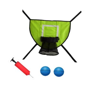 Imagem de YIJU Mini cesta de basquete para trampolim Acessórios para trampolim Treinamento Fácil de instalar Leve Tabela de basquete Gol, Verde