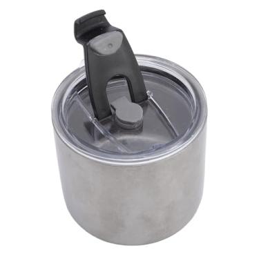 Imagem de Xícara de café de Aço Inoxidável Com Textura Fosca Vintage Com Tampa, Copo de Isolamento a Vácuo de Parede Dupla, Copo de café de Aço Inoxidável Reutilizável para Viagens Ao Ar