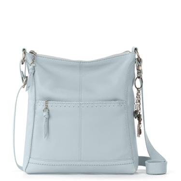 Imagem de The Sak Bolsa tiracolo Lucia em couro, bolsa conversível com alça ajustável, Costura azul gelo, One Size