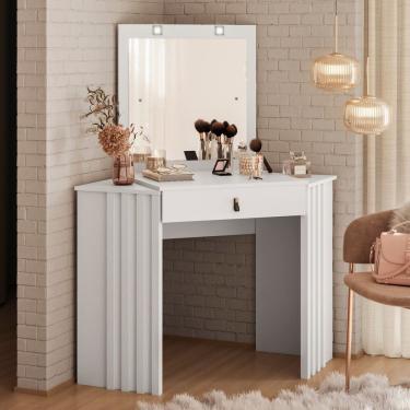 Imagem de Penteadeira Camarim De Canto Glitter Branco