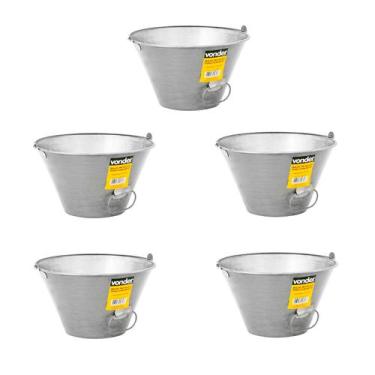 Imagem de Kit 5 Balde Metálico Concreto Construção 10 Litros VONDER