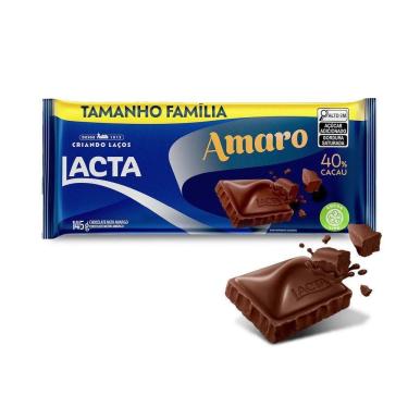 Imagem de Barra de Chocolate Meio Amargo 40% Cacau Lacta Amaro 145g