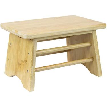 Imagem de Sorbus Banquinho De Bambu - Pequeno Madeira Cama Para Idosos, Apoio Os Pés E Treinamento Usar O Penico, Crianças, Bebês, Adultos, Cozinha, Banheiro, Até 136 Kg. Antiderrapante Ordenha.