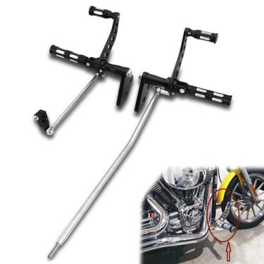 Imagem de TOPRAMETAL Apoios De Pé Controle Retos Pretos Para Harley Dyna 2006-2017 Fit Street Bob Fxdb 2000-2012 Super Glide 2008-2013 Fatbob Fxdf