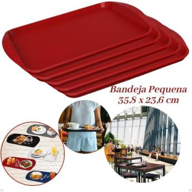 Imagem de Kit com 24 Bandejas Multiuso Retangular 35,8x23,6 Resistente Restauran