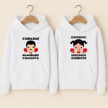 Imagem de Moletom Canguru Namorado e Namorada Ciumenta Meme Engraçado 1 Peça - N